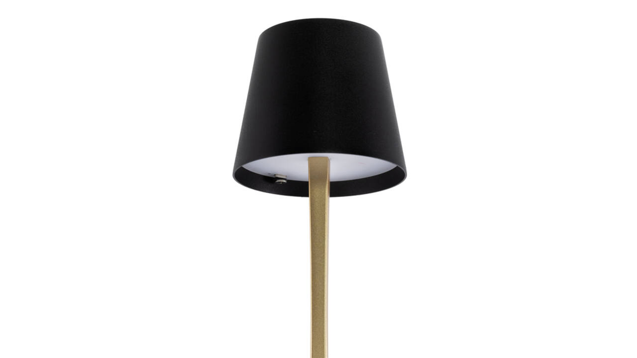Tafellamp Securit Roma LED oplaadbaar dimbaar zwart-goud