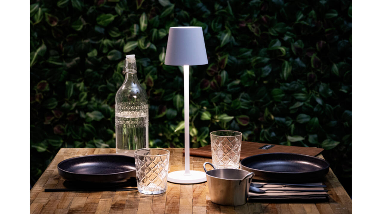 Tafellamp Securit Feline LED oplaadbaar dimbaar wit