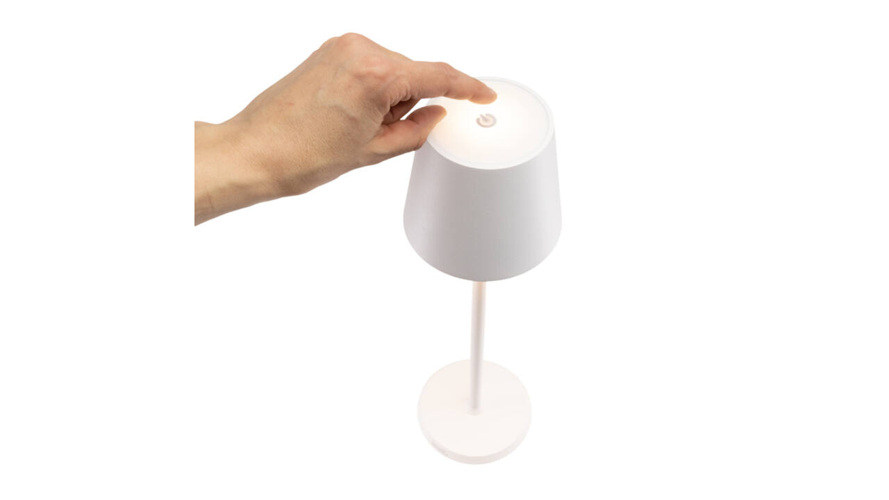 Tafellamp Securit Feline LED oplaadbaar dimbaar wit