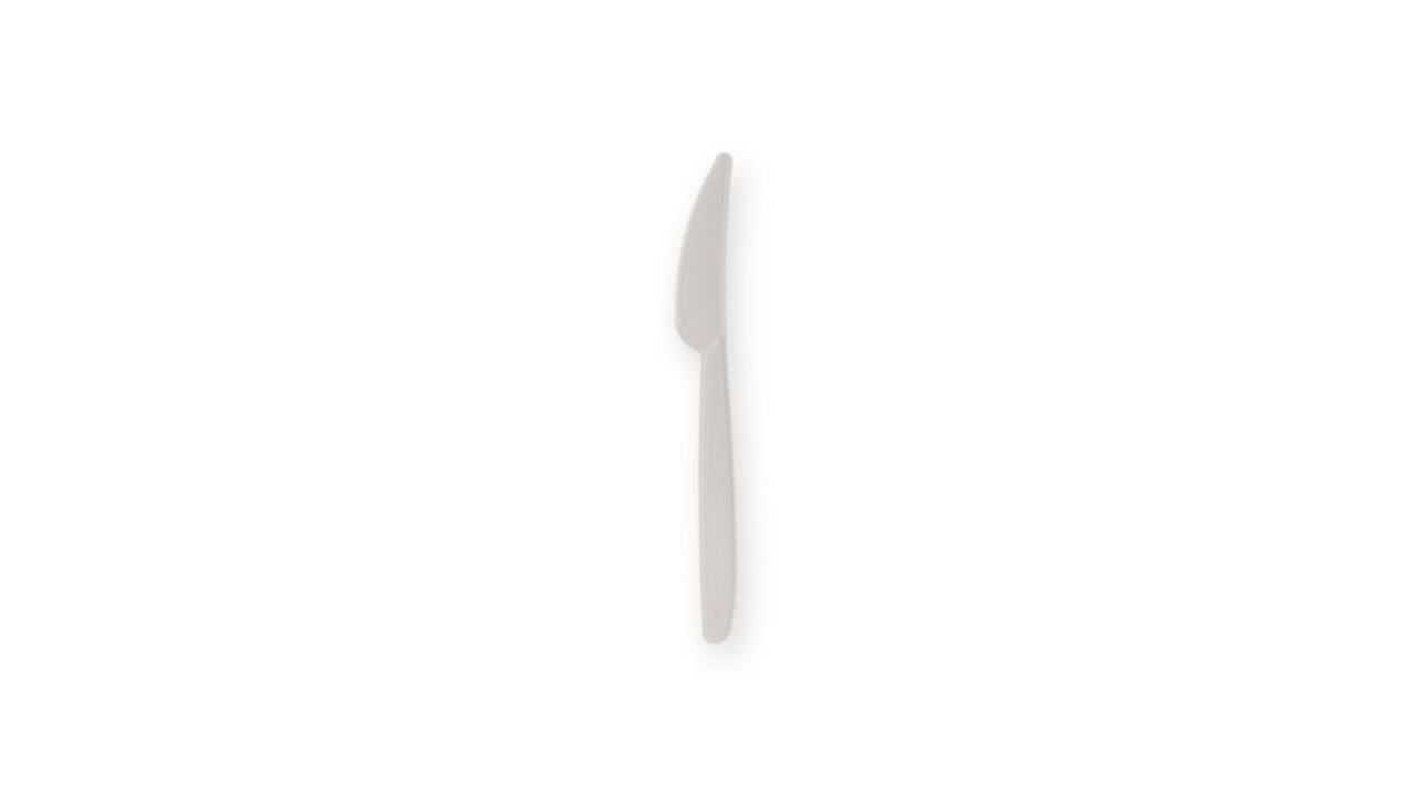 Mes IEZZY herbruikbaar PP 185mm 50 stuks wit
