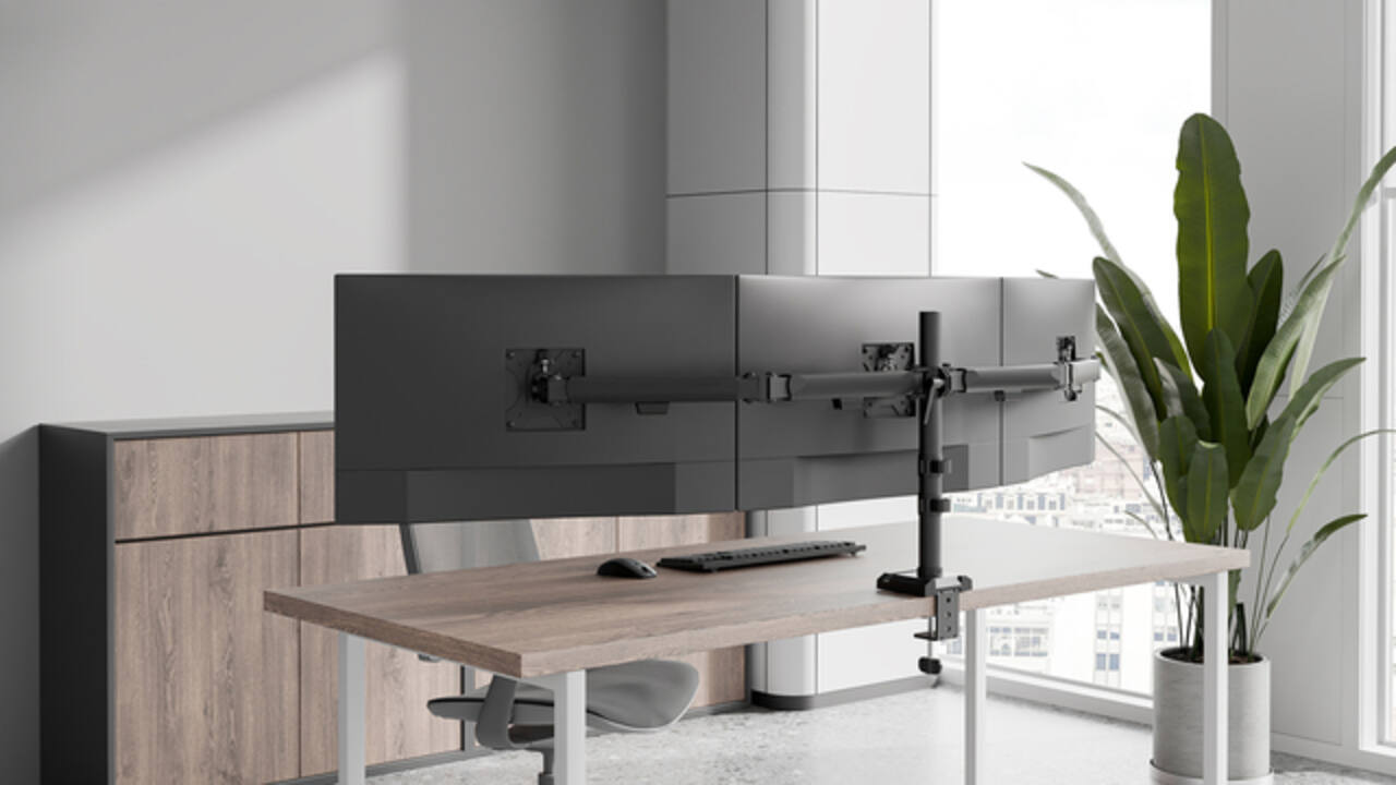 Monitorarm Neomounts NERO triple 17-27" zwart
