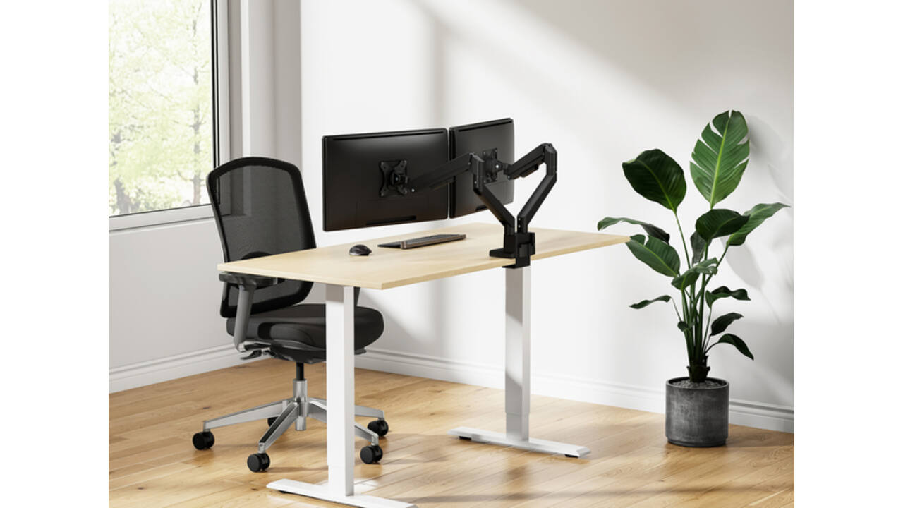 Monitorarm Neomounts NEXT Slim dual 17-32" zwart