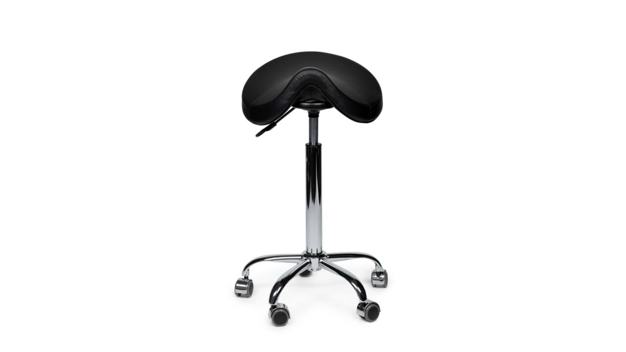 Zadelkruk Office Premium standaard zonder voetring harde wielen zw
