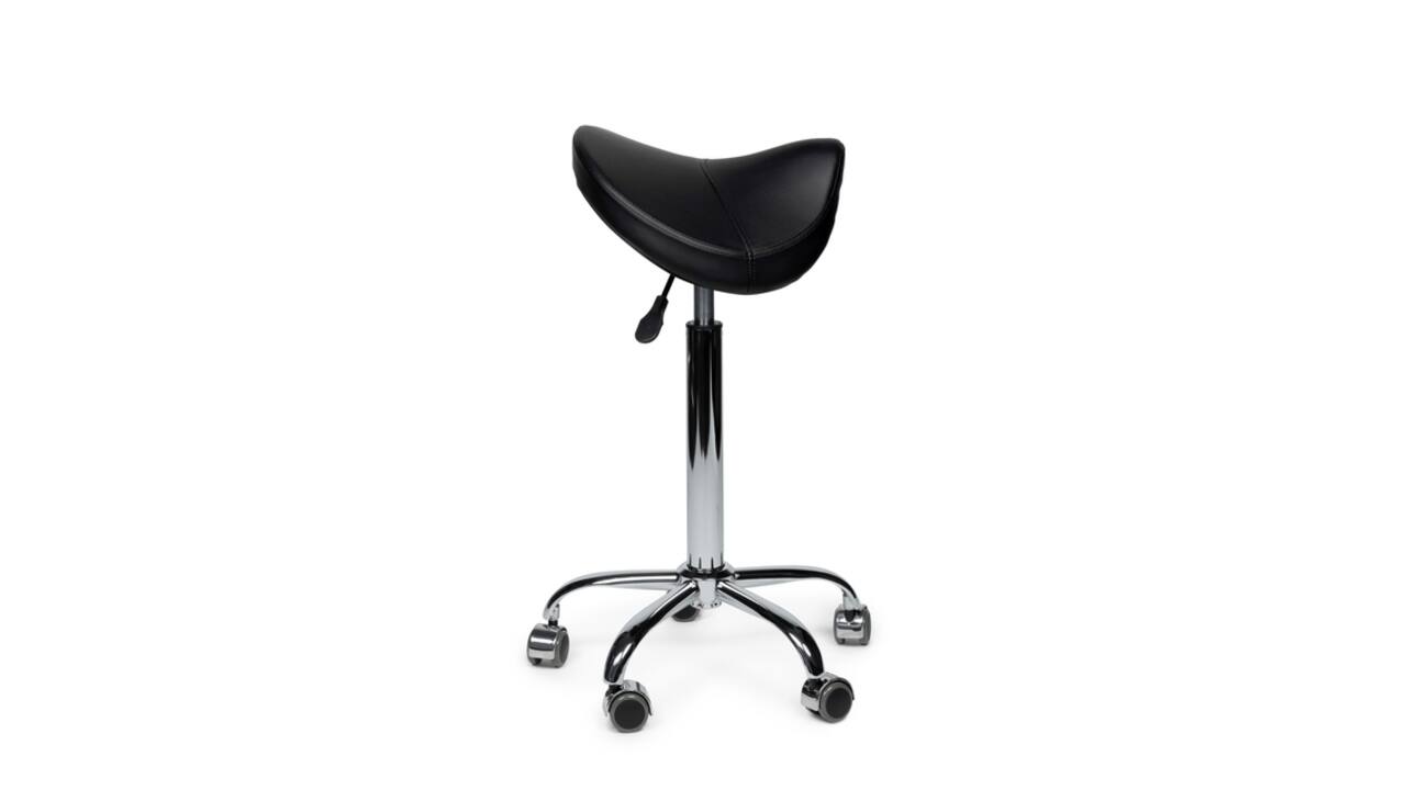 Zadelkruk Office Premium standaard zonder voetring harde wielen zw