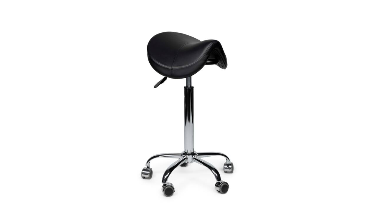 Zadelkruk Office Premium standaard zonder voetring harde wielen zw
