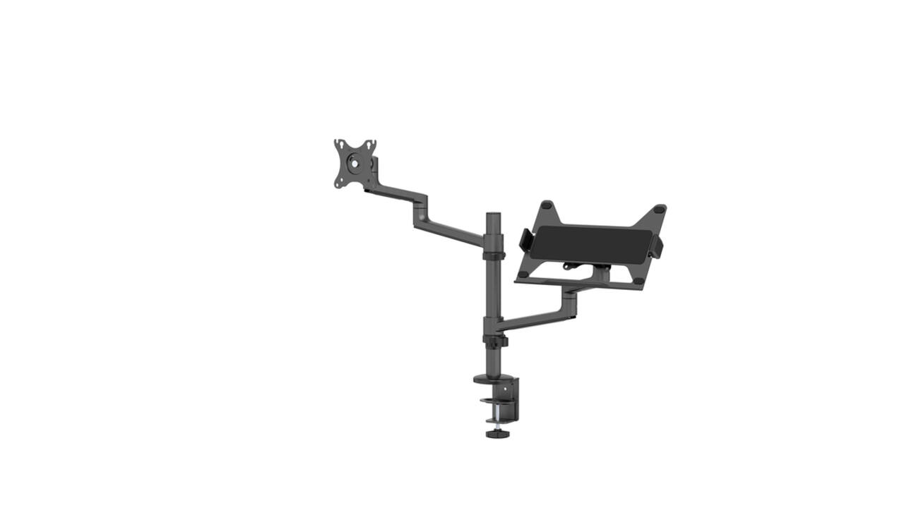 Monitorarm met laptophouder Neomounts NEXT Lite single 17-27" zwart