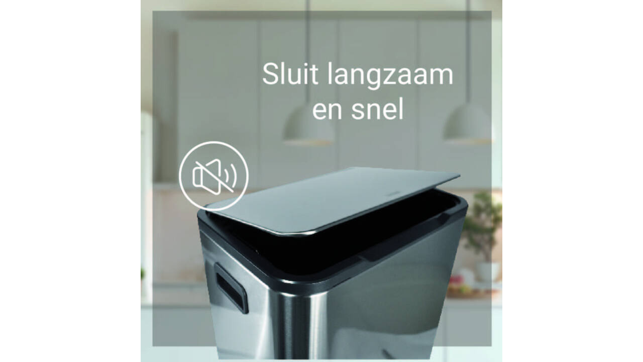 Pedaalemmer Desq 40 liter rvs zilver