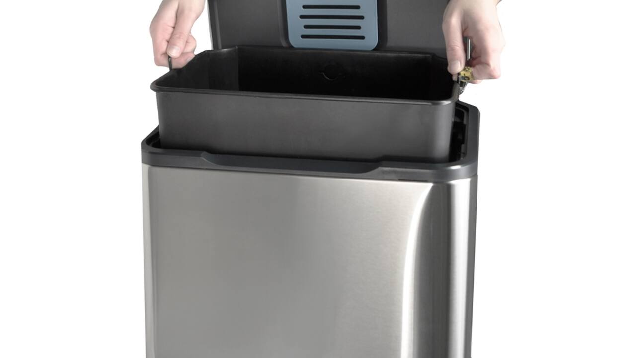 Pedaalemmer Desq 40 liter rvs zilver