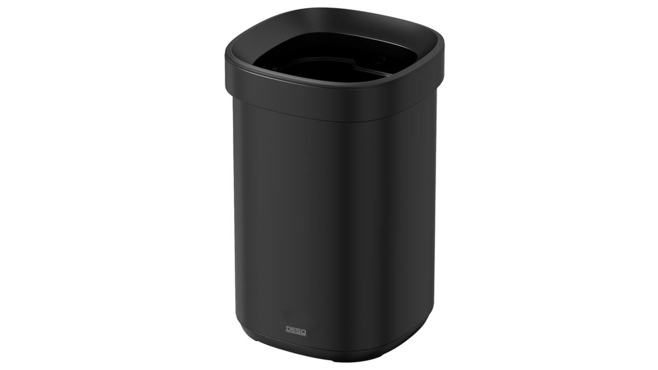 Afvalbak Desq open inworp 20 liter metaal zwart