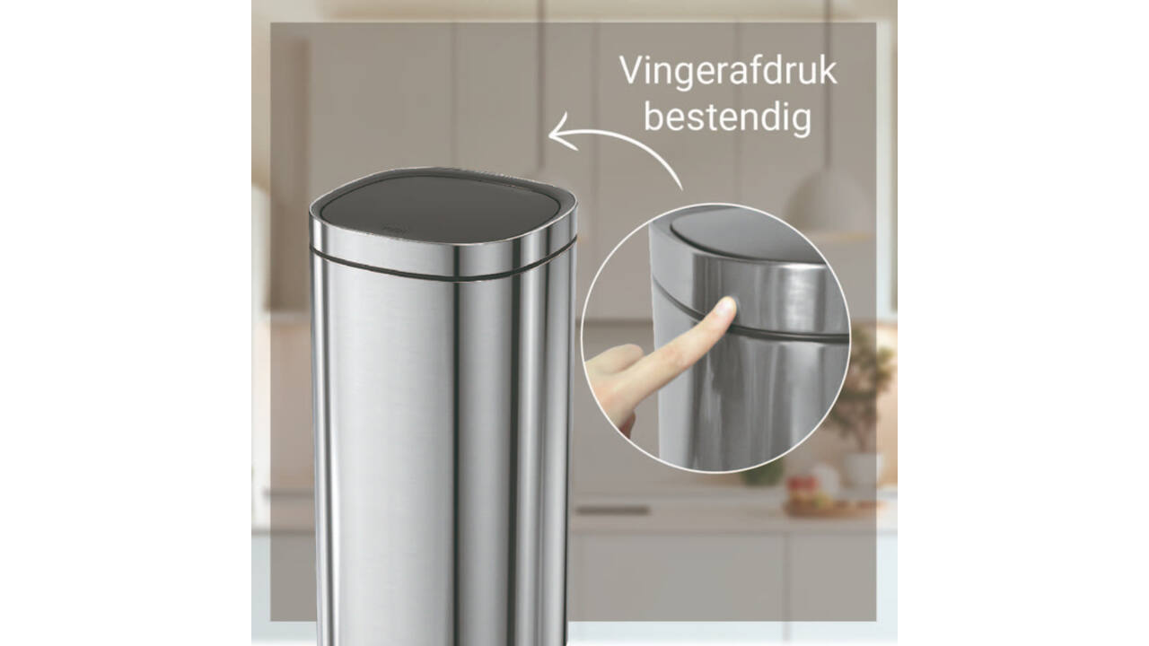 Afvalbak Desq Touch 30 liter RVS zilver
