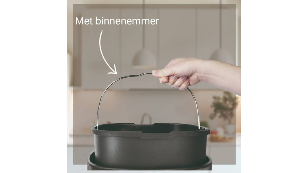 Afvalbak Desq Touch 50 liter RVS zilver