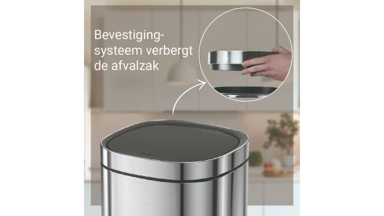 Afvalbak Desq Touch 50 liter RVS zilver