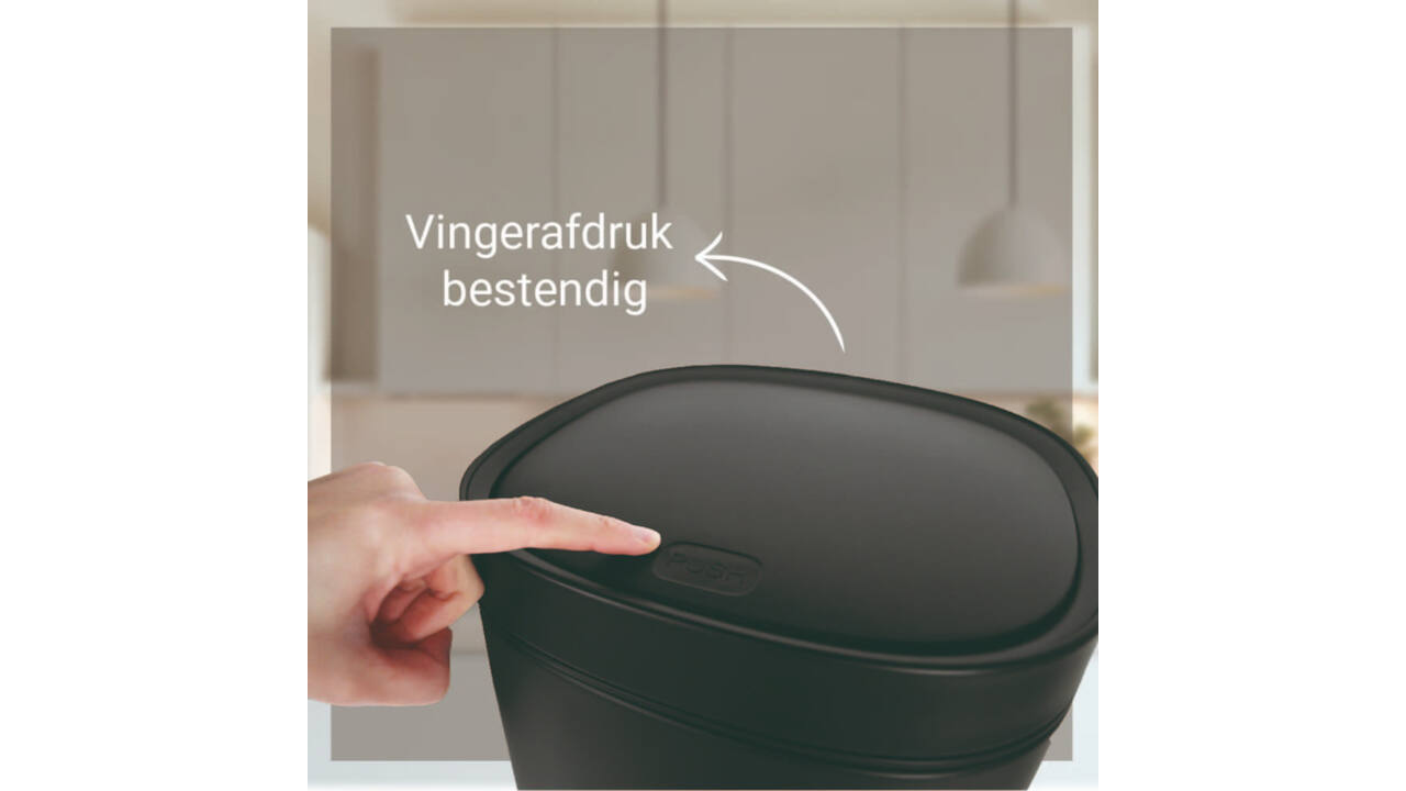 Afvalbak Desq Touch 30 liter RVS zwart