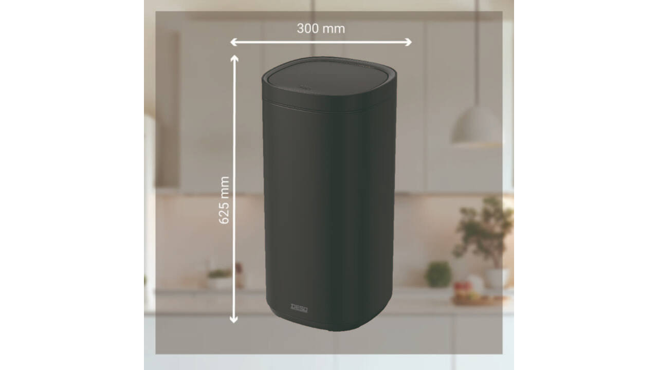 Afvalbak Desq Touch 30 liter RVS zwart