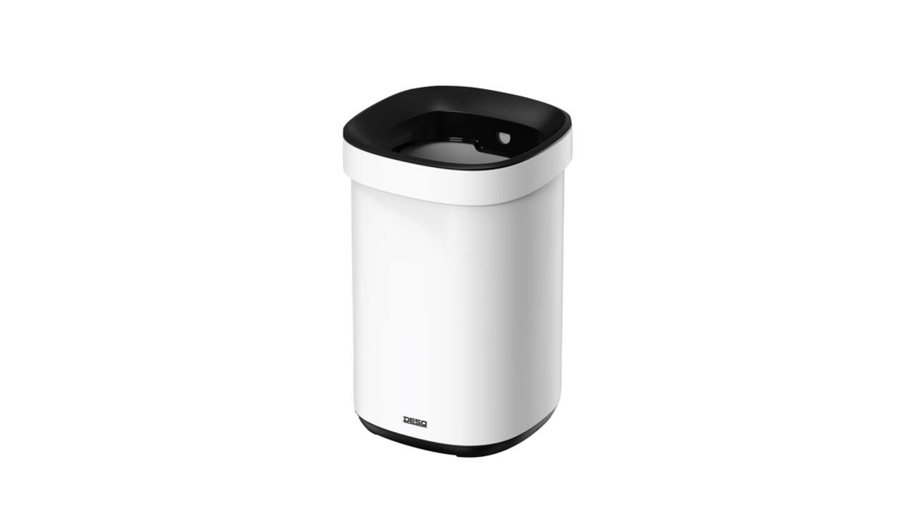 Afvalbak Desq open inworp 20 liter metaal wit