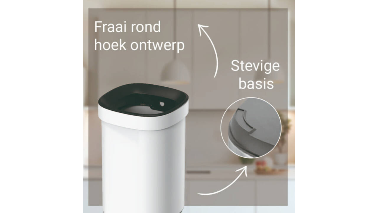Afvalbak Desq open inworp 20 liter metaal wit