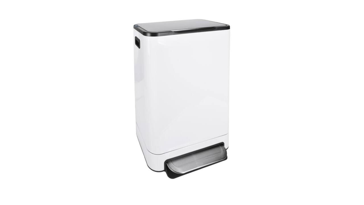 Pedaalemmer Desq 40 liter RVS wit