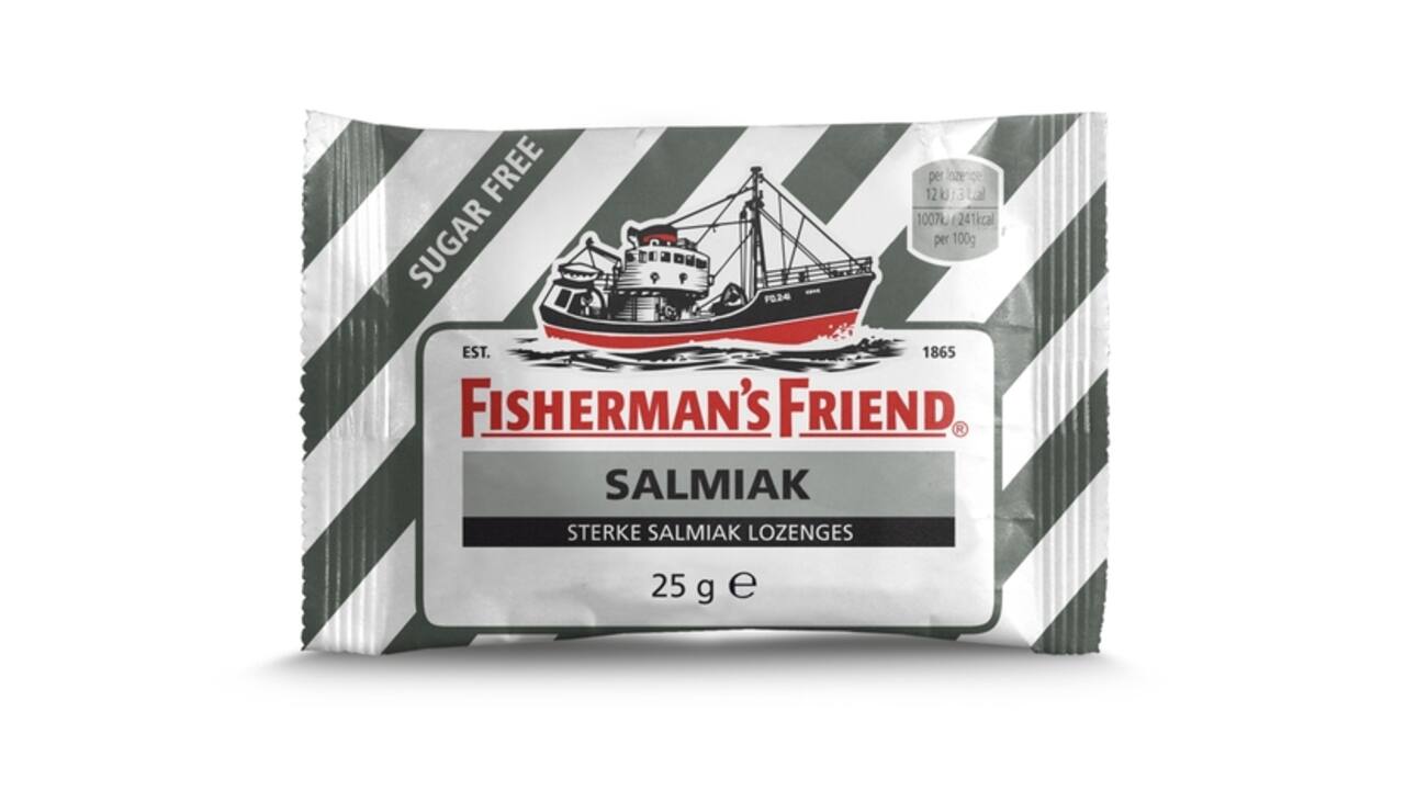 Keelpastilles Fisherman's Friend salmiak suikervrij zak 25 gram