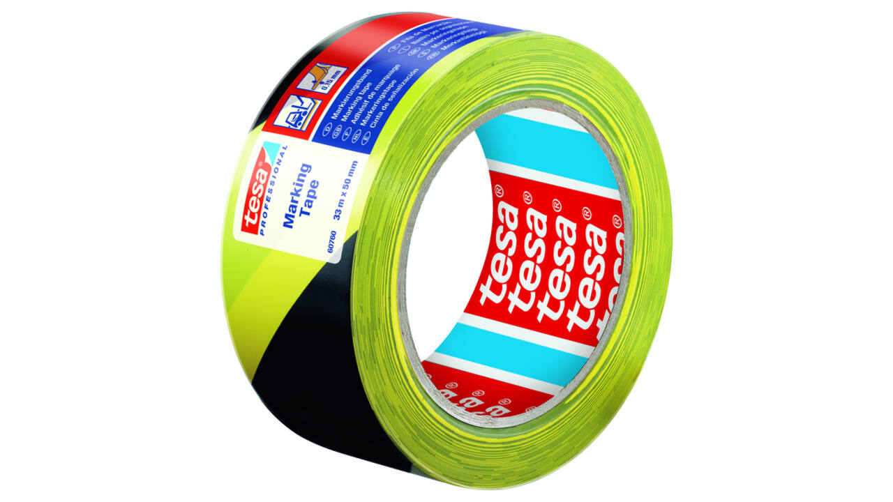 Markeringstape tesa® Professional 60760 PV1 50mmx33m geel-zwart