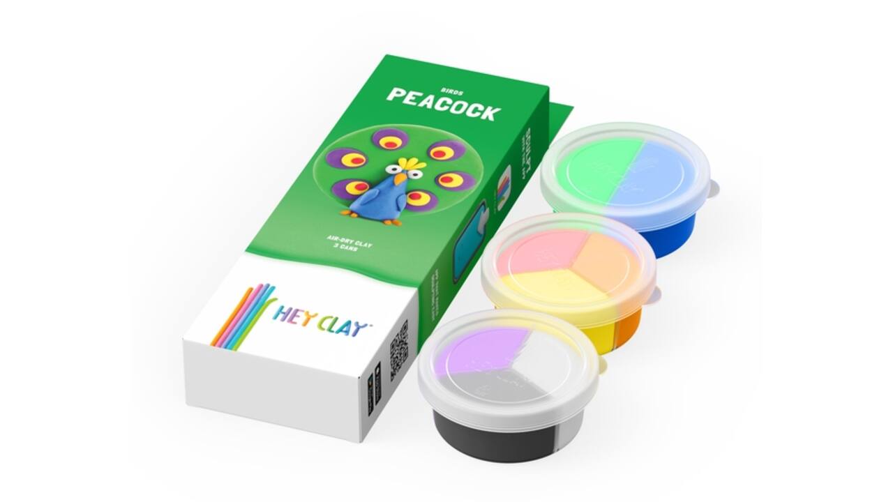 Klei Hey Clay Peacock 3 potjes