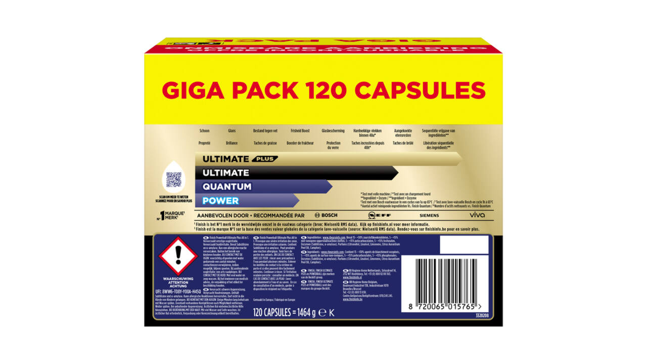 Vaatwastabletten Finish Ultimate plus 120 stuks gigapack