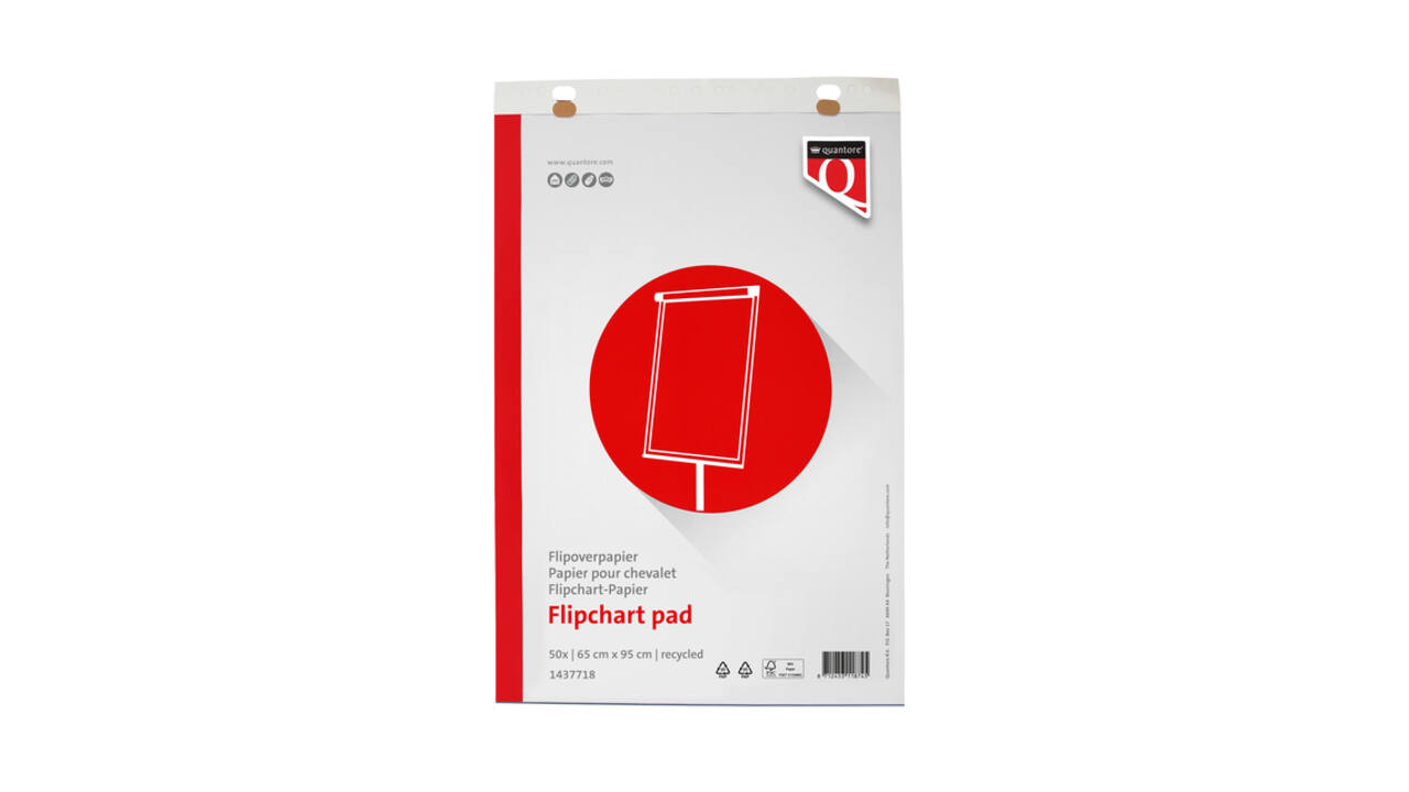 Flipoverpapier Quantore 65x95cm 50vel recycled ongevouwen
