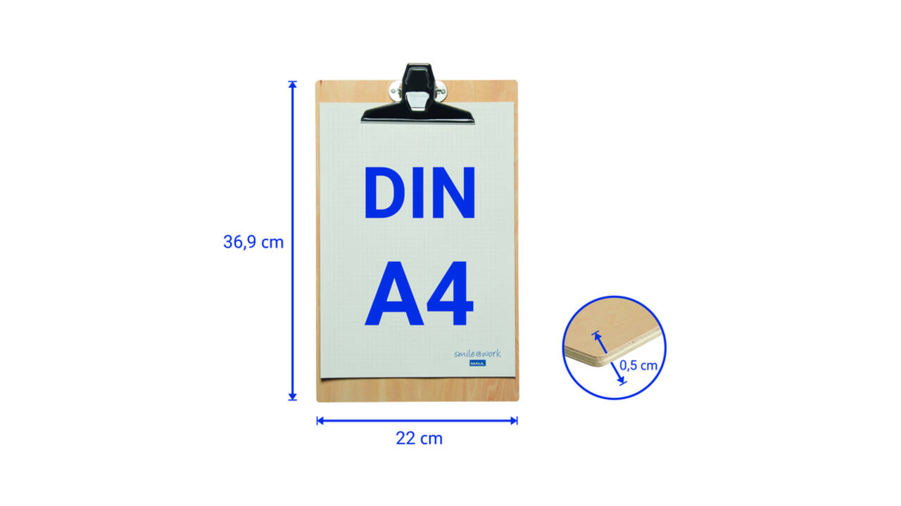 Klembord MAUL Tilia A4 staand hout 0.5 cm