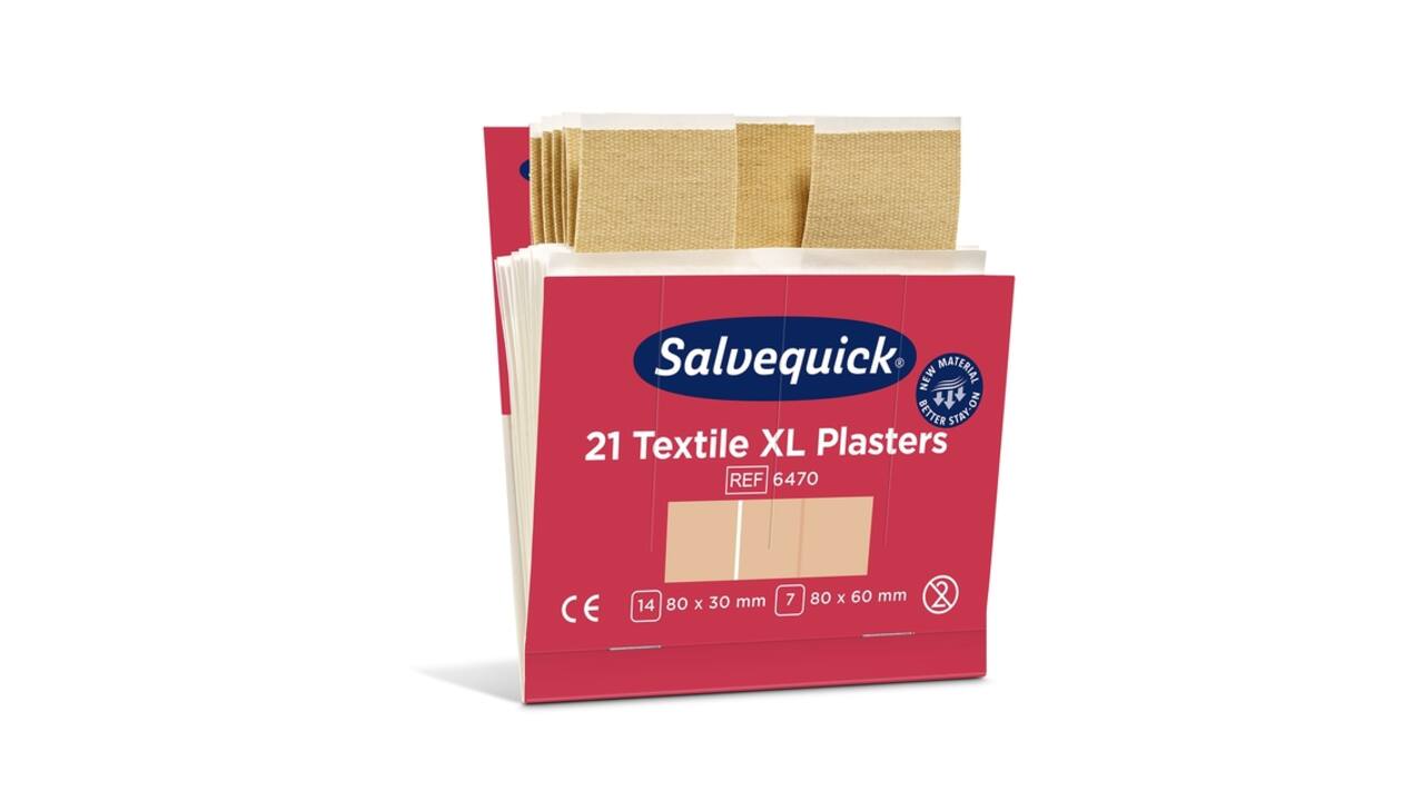 Pleisters Salvequick textiel extra groot 6x 21 stuks