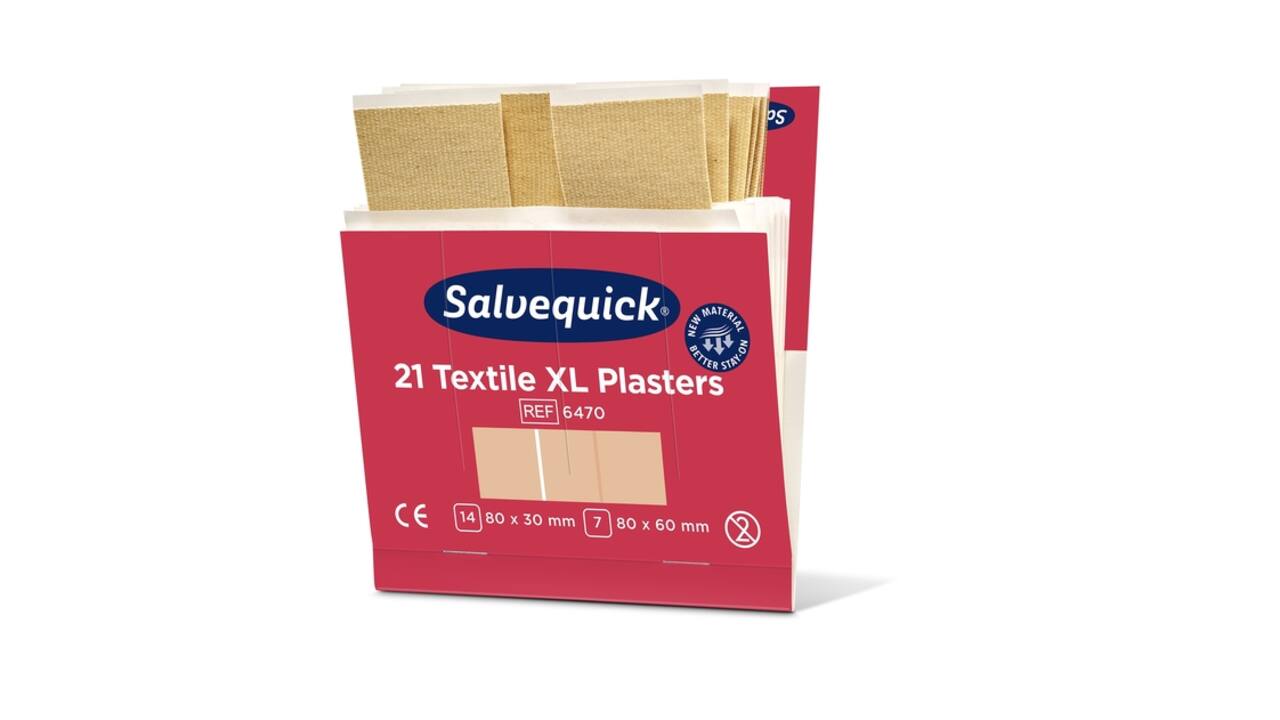 Pleisters Salvequick textiel extra groot 6x 21 stuks