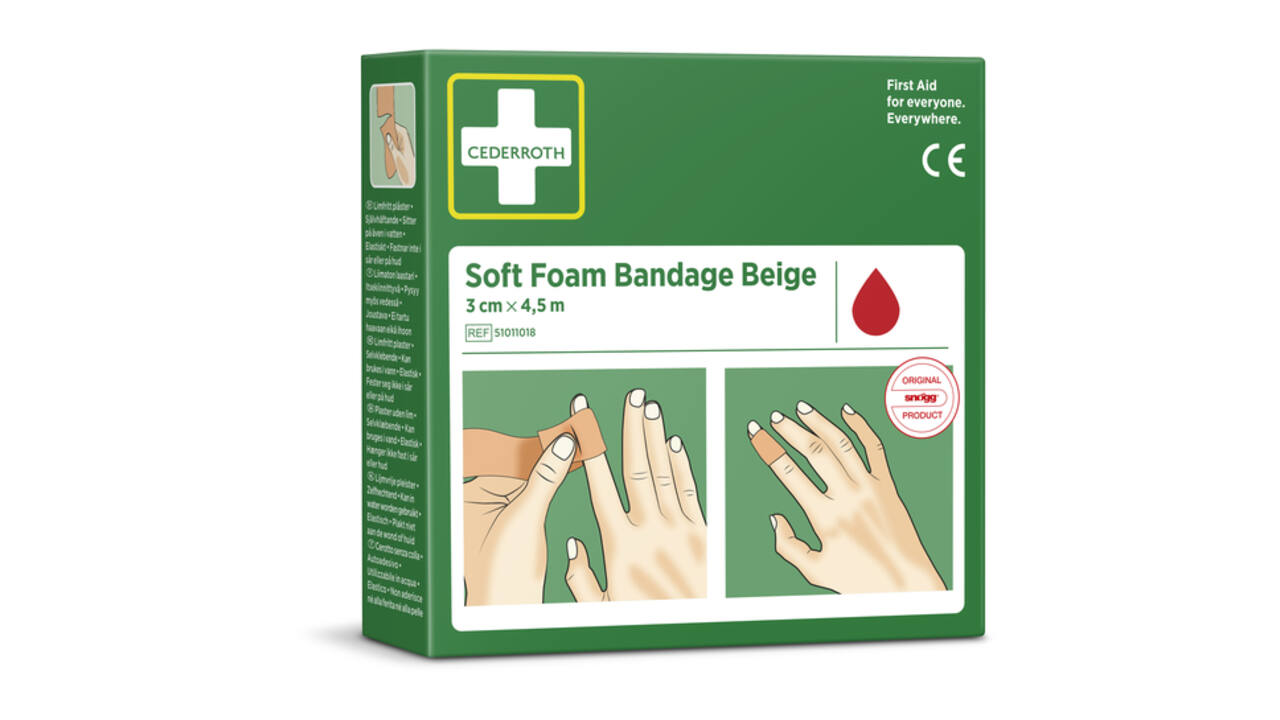 Bandage Cederroth Soft Foam 3cmx4,5m beige