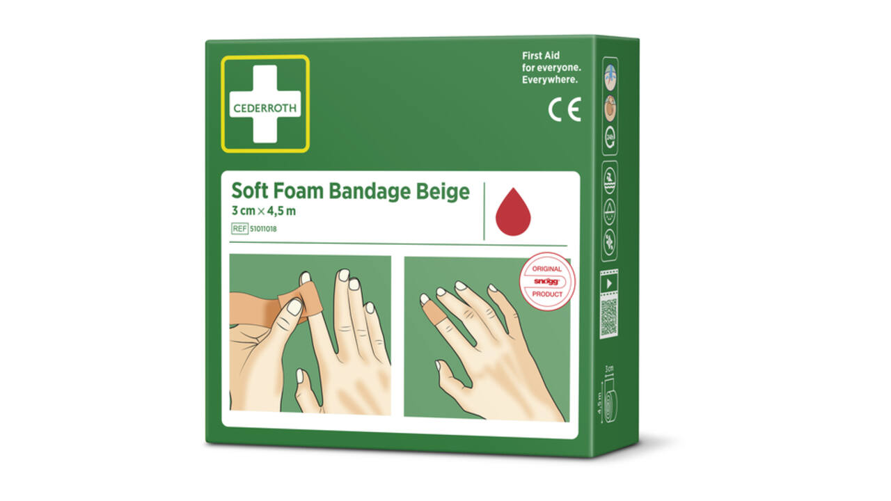 Bandage Cederroth Soft Foam 3cmx4,5m beige