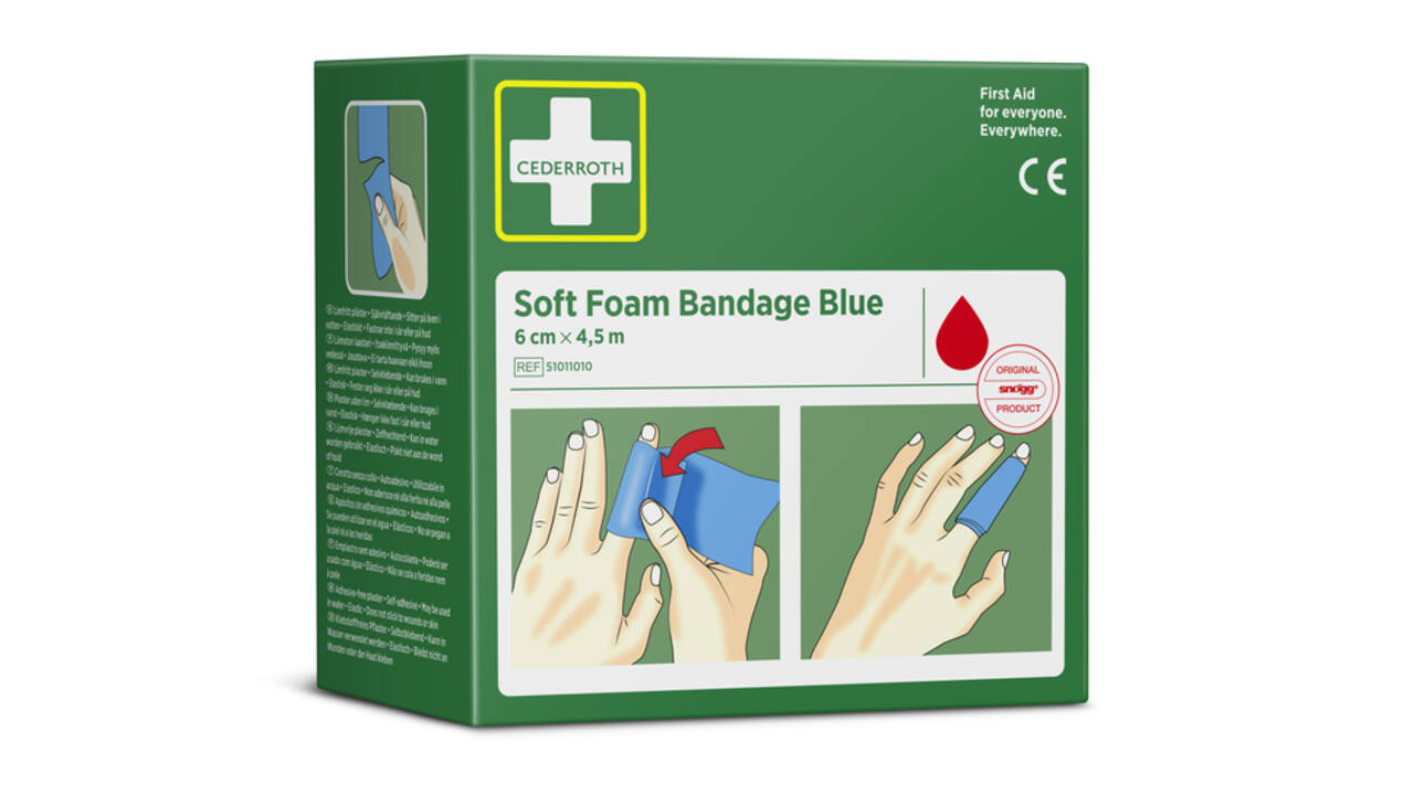 Bandage Cederroth Soft Foam 6cmx4,5m blauw