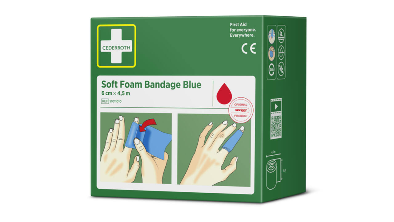 Bandage Cederroth Soft Foam 6cmx4,5m blauw