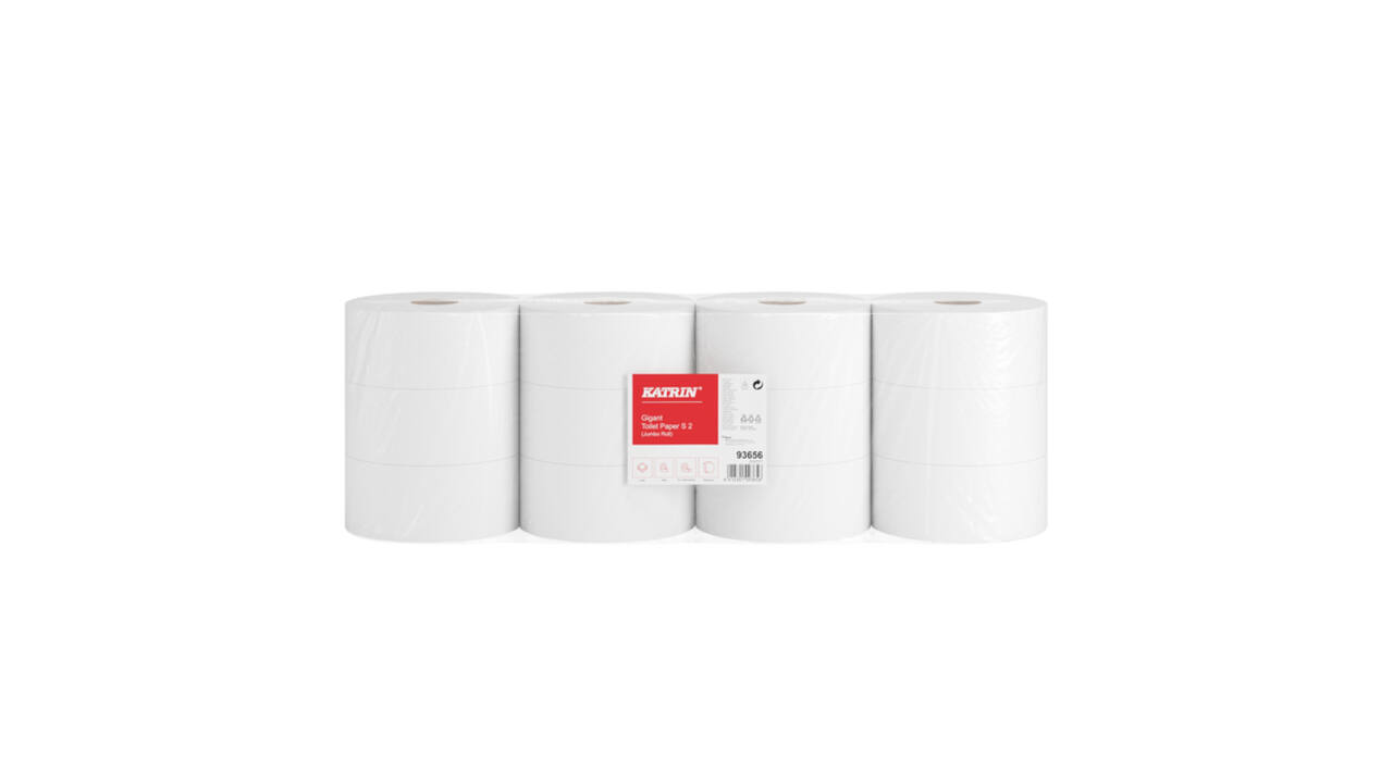 Toiletpapier Katrin Gigant S jumbo klein 2-laags 150m wit 93656
