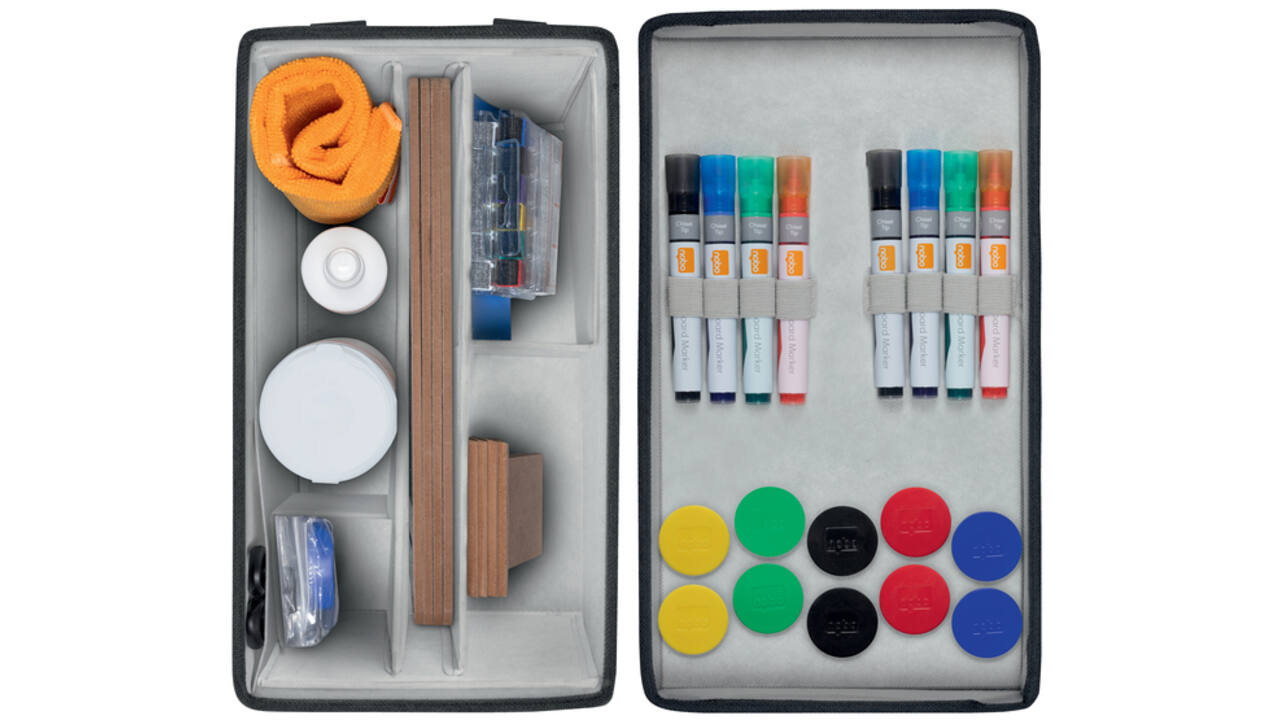 Whiteboard accessoire kit Nobo in draagtas
