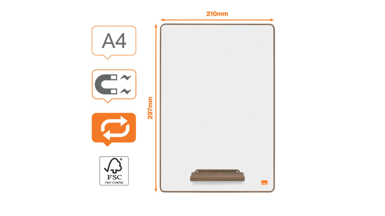Whiteboard Nobo A4 mini 4 stuks