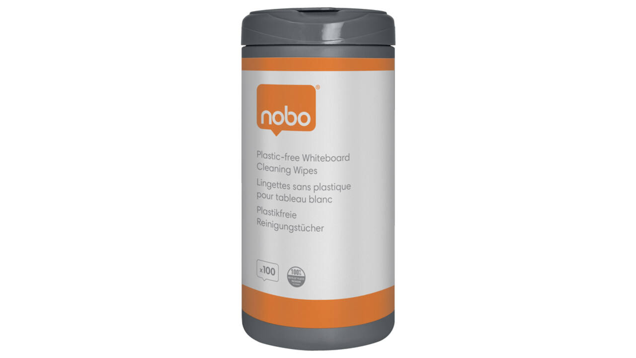 Whiteboardreinigingsdoekjes Nobo plasticvrij 100 stuks