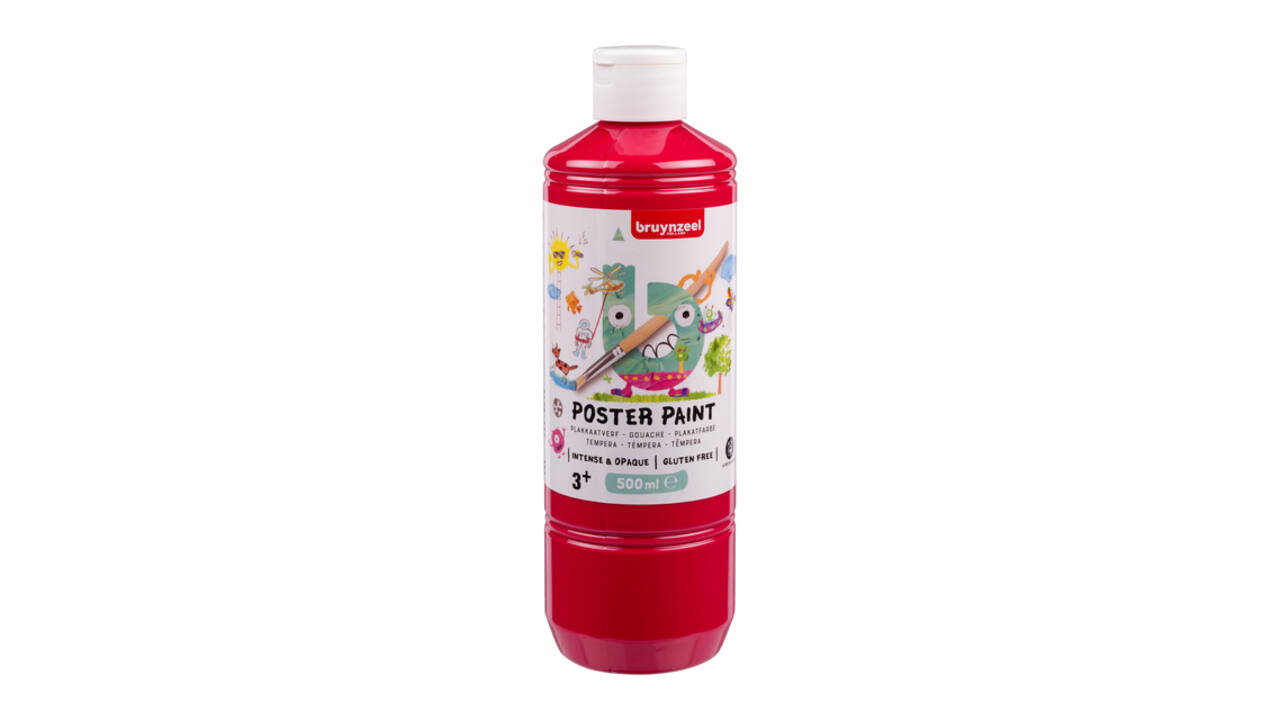 Plakkaatverf Bruynzeel primair rood fles à 500ml