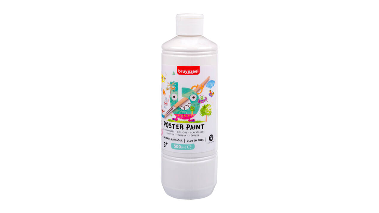 Plakkaatverf Bruynzeel wit fles à 500ml