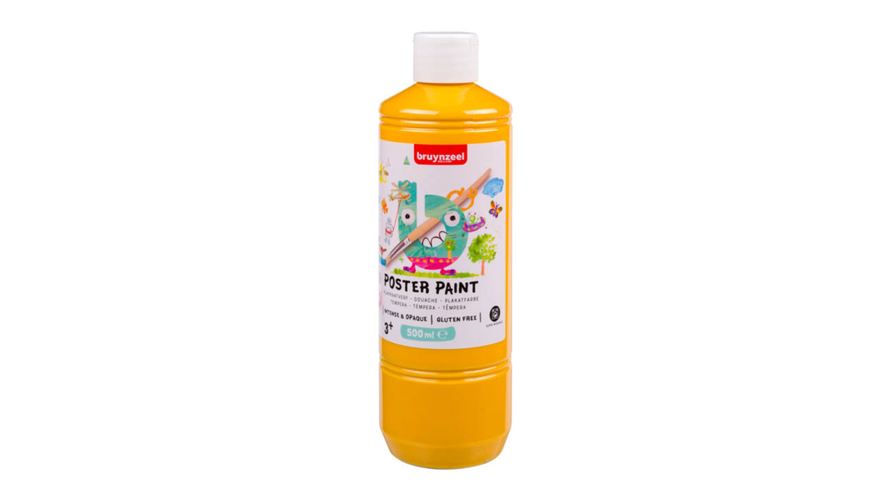Plakkaatverf Bruynzeel geel fles à 500ml