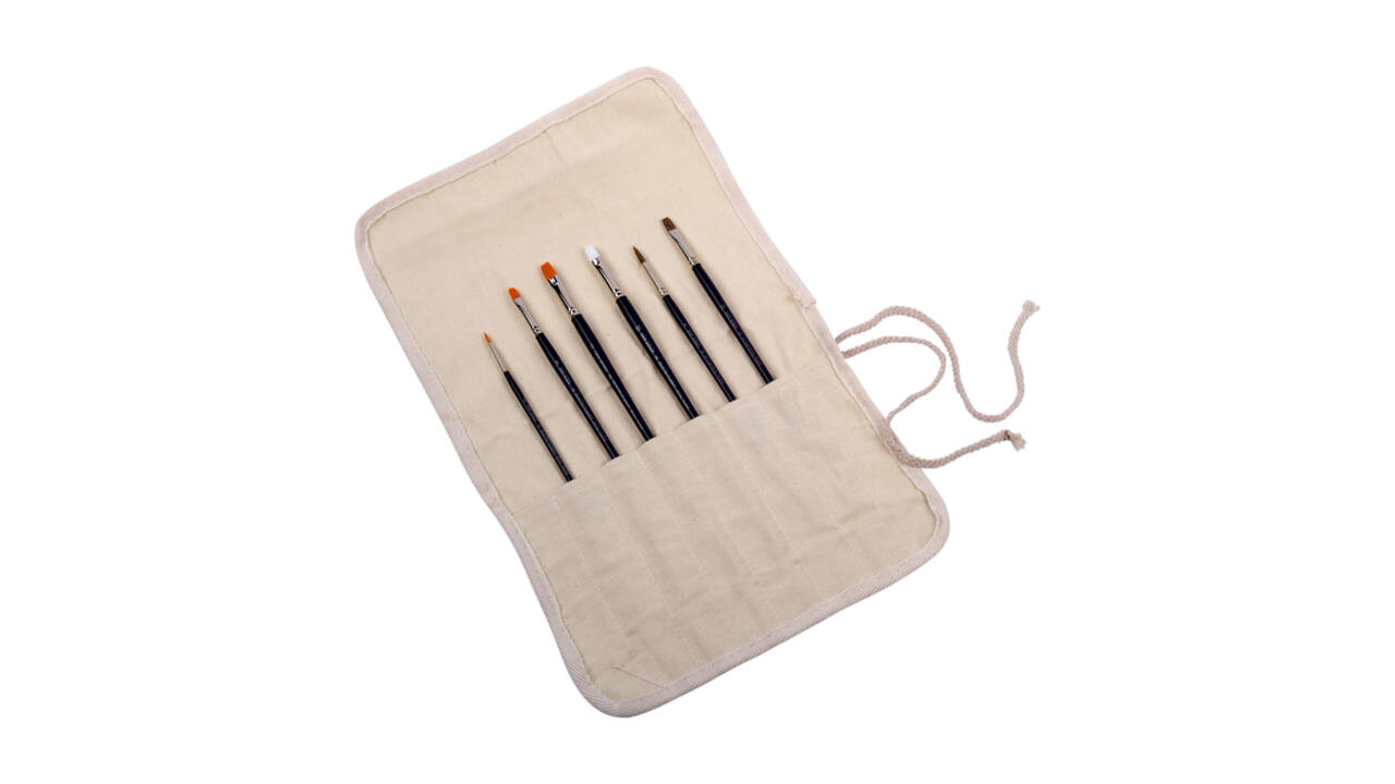 Aquarelpenselenset Talens Van Gogh etui met 6 penselen wit