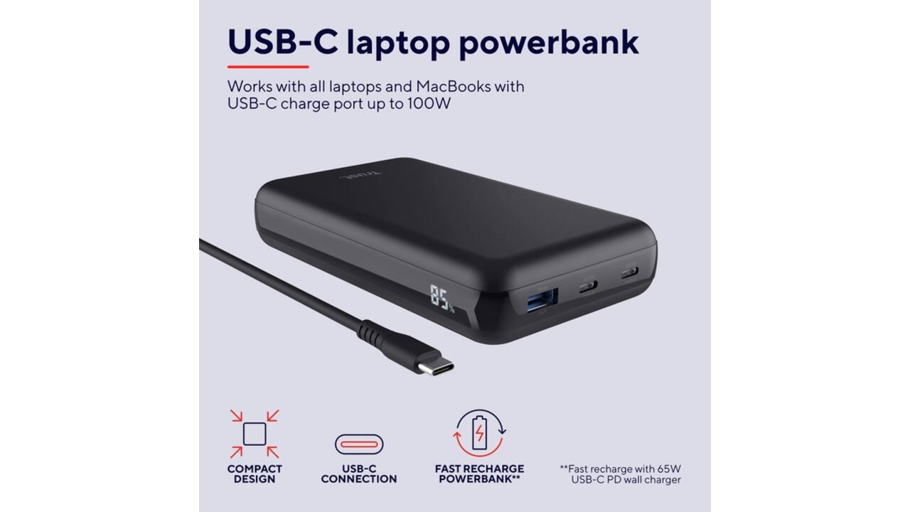 Powerbank Trust Laro laptop 100W