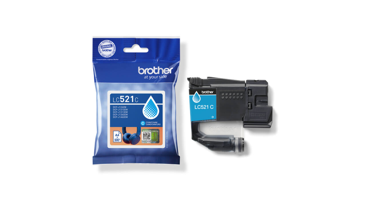 Inktcartridge Brother LC-521C blauw
