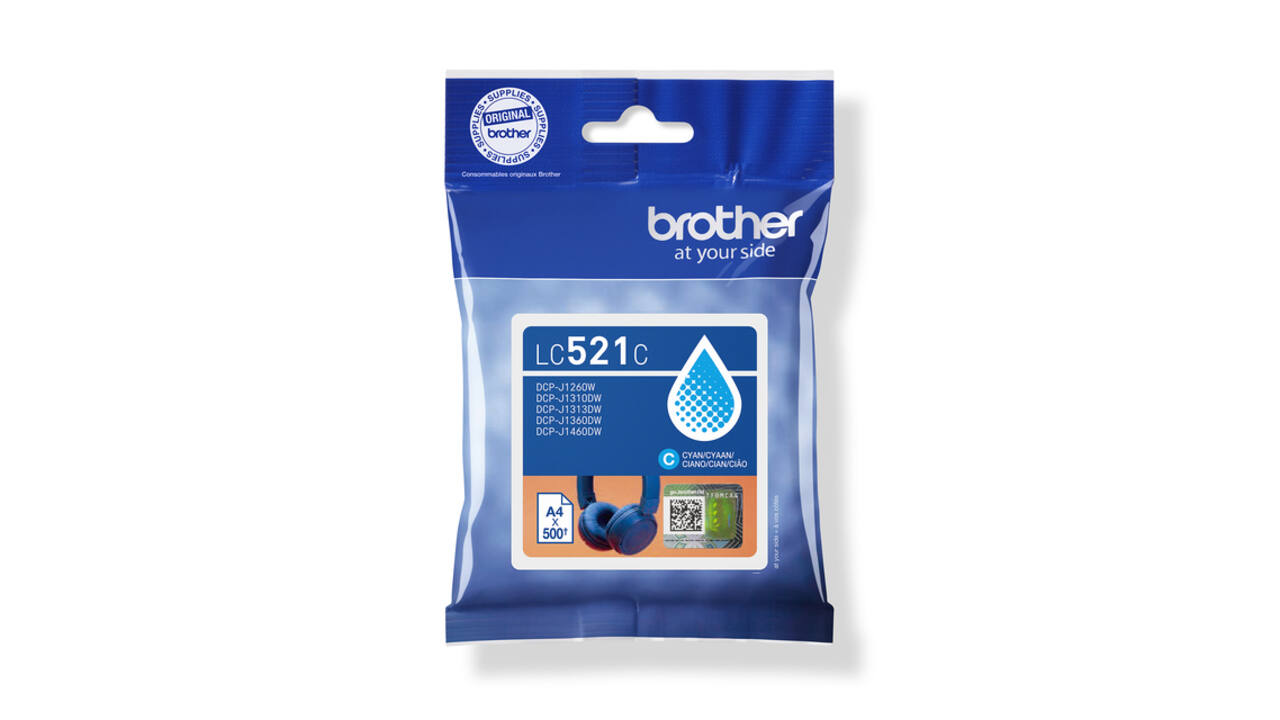Inktcartridge Brother LC-521C blauw