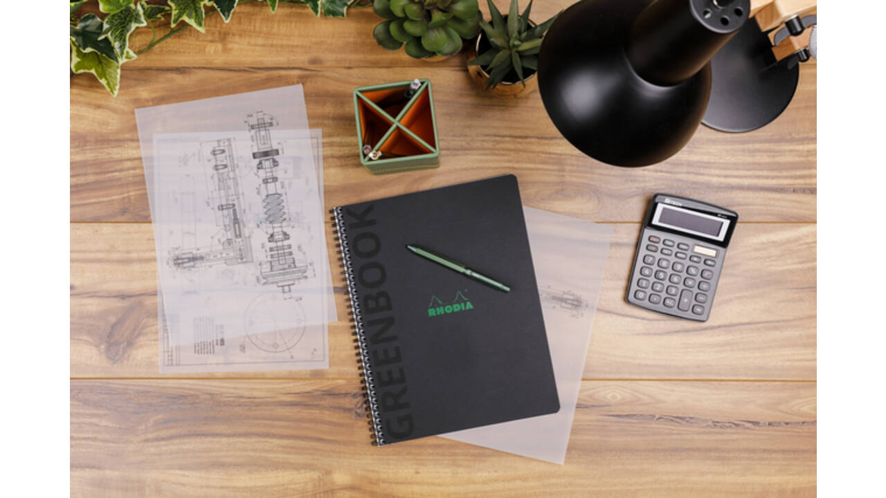 Notitieboek Rhodia Greenbook recycled A4+ lijn 160 pagina's 90gr sc