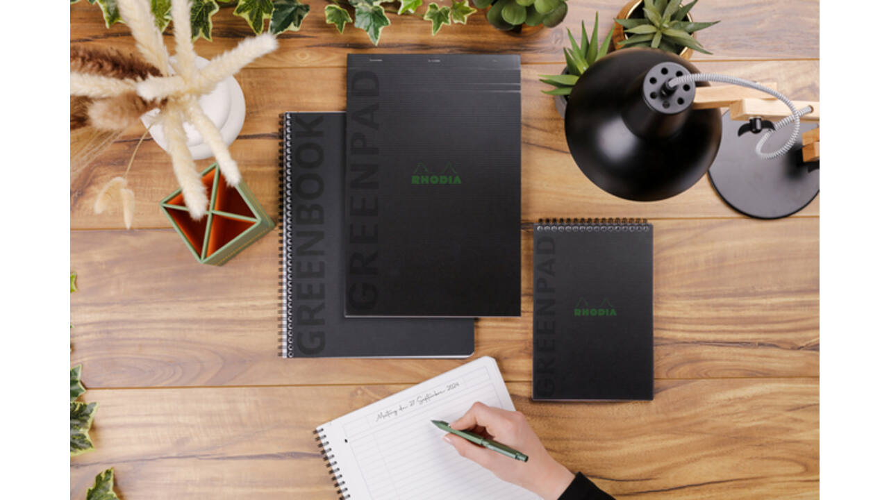 Notitieboek Rhodia Greenbook recycled A5+ lijn 160 pagina's 90gr sc