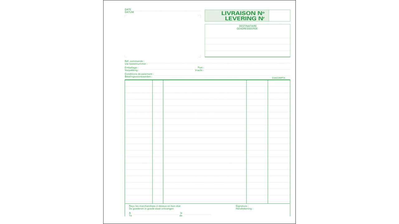 Leveringenboek Exacompta Manifold dupli 50vel Nl Fr