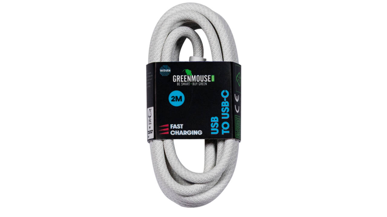 Kabel Green Mouse USB-A to USB-C data Woven 2m