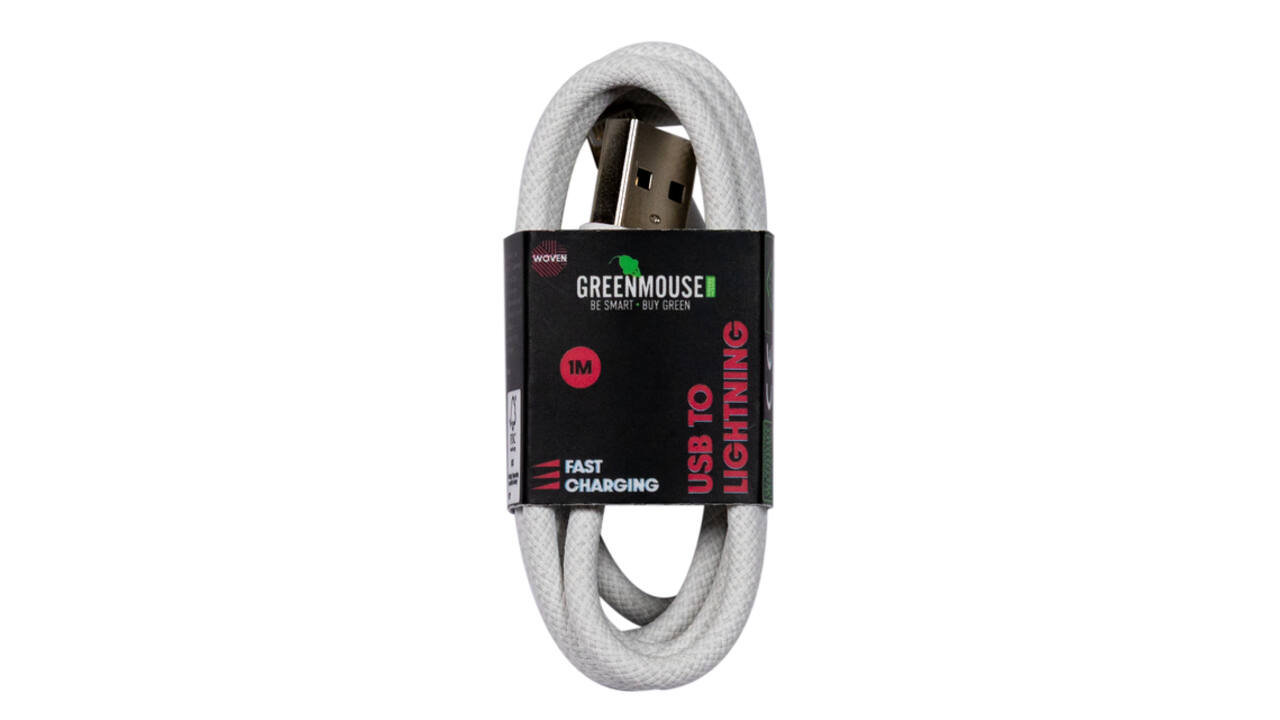Kabel Green Mouse USB-A to Lightning data Woven 1m