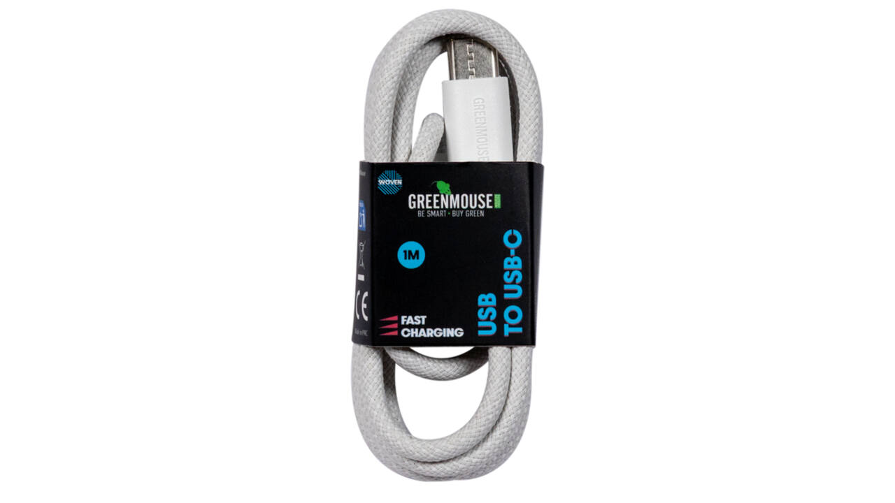 Kabel Green Mouse USB-A to USB-C data Woven 1m